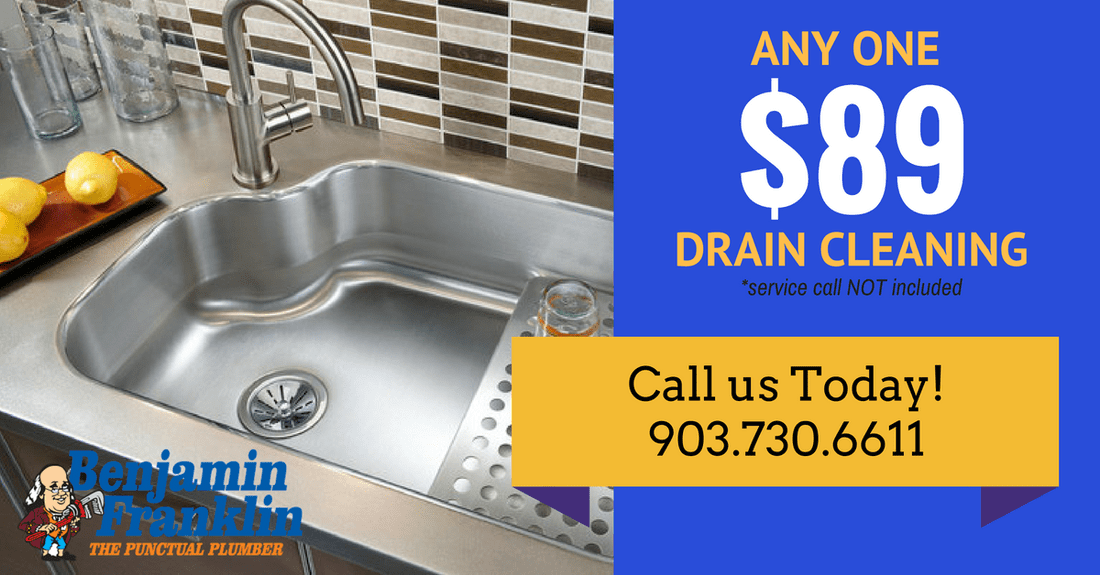 Call the Ben Franklin Tyler plumber for all of your drain cleaning needs!